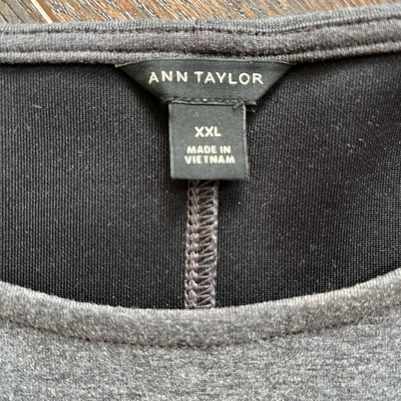 Ann Taylor gray knit top with peplum - Picture 4 of 8